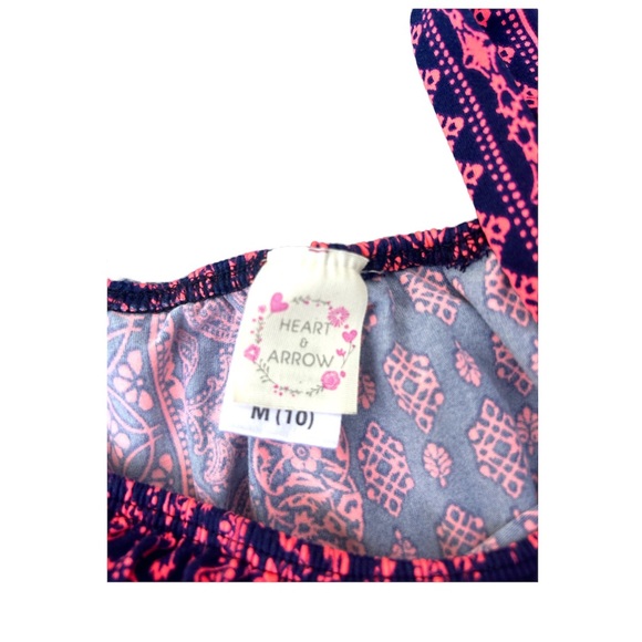 Heart & Arrow Girl’s Navy & Neon Pink Romper Size 10 - Picture 4 of 5